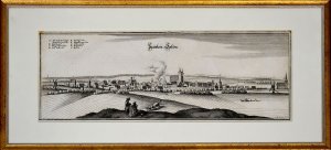 Stättlein Saltza. [1653]. [Original-Kupferstich, gerahmt / signed original colored etching, framed].