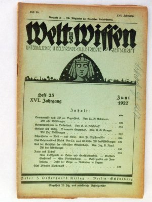 antiquarisches Buch – Verschiedene – Welt und Wissen 25 1927 Sommerreise nach Vik,Sonnenwendefeier im Baltenland, Str