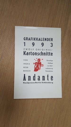 Grafikkalender 1993 - zwölf Original-Kartonschnitte