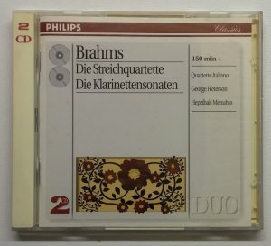 neuer Tonträger – Quartetto Italiano George Pieterson Hepzibah Menuhin – Johannes Brahms Die kompletten Streich Quartette  Die Klaviersonaten