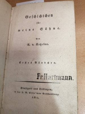 antiquarisches Buch – Kotzebue, August von – Geschichten für meine Söhne. Erstes Bändchen