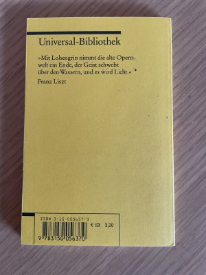 gebrauchtes Buch – Richard Wagner – Lohengrin - Textbuch mit Varianten der Partitur