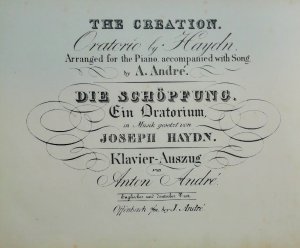 Die Schöpfung. Ein Oratorium - Klavierauszug von Anton André [engl./dt.].