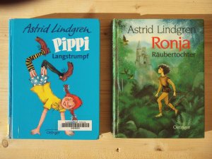 gebrauchtes Buch – Astrid Lindgren – Zwei Bücher: Ronja Räubertochter + Pippi Langstrumpf (Gesamtausgabe, enthält die Einzelbände "Pippi in der Villa Kunterbunt", "Pippi geht an Bord", "Pippi im Taka-Tuka-Land")