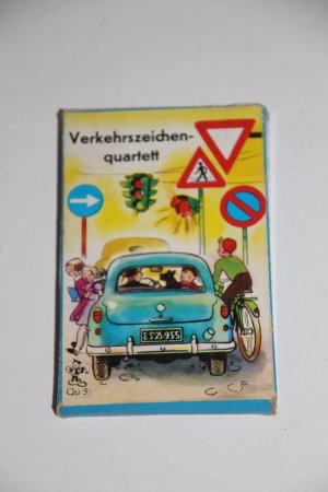 Verkehrszeichen Quartett Pestalozzi-Verlag Qu5 / 6054 ; 1960er Jahre