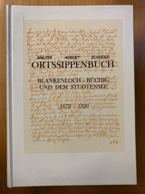 Ortssippenbuch Blankenloch-Büchig und dem Studtensee : 1672 - 1920 (Kreis Karlsruhe)