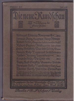 Taedium vitae. Novelle. ERSTAUSGABE