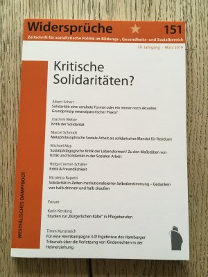 gebrauchtes Buch – Widersprüche - Zeitschrift für sozialistische Politik im Bildungs-, Gesundheits- und Sozialbereich – Kritische Solidaritäten?