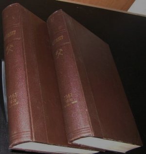 Glückauf - Bergmännische Zeitschrift 1961 – 97. Jahrgang -2 Halbjahresbände - 26 Doppelhefte, komplett, in Kunstleder gebunden