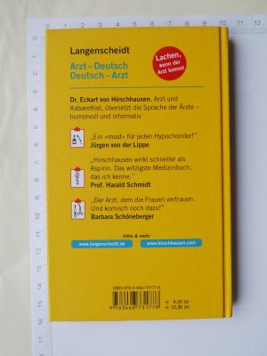 gebrauchtes Buch – Eckart von Hirschhausen – Langenscheidt - Arzt-Deutsch / Deutsch-Arzt - Lachen, wenn der Arzt kommt