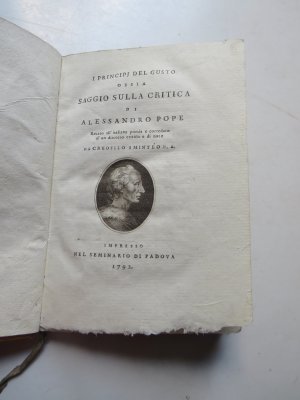 I Principi del gusto ossia  Saggio sulla critica di Alessandro Pope.