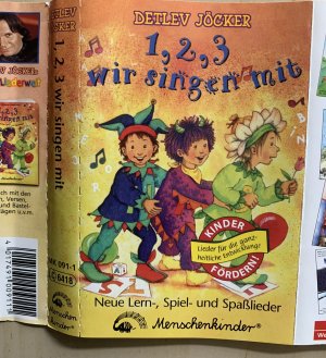 gebrauchter Tonträger – Detlev Jöcker – 1, 2, 3 wir singen mit. Neue Lern-, Spiel, und Spasslieder Eins, zwei, drei wir singen mit. Cassette