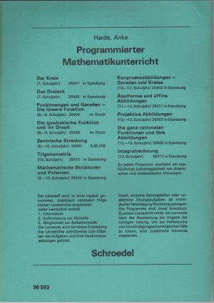 antiquarisches Buch – Röhrl, Emanuel  – Der Mathematikunterricht - Elementare Topologie und Unterricht