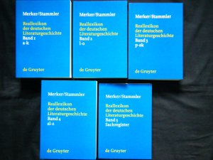 Reallexikon der deutschen Literaturgeschichte - Band 1: a-k. Band 2: l-o. Band 3: p-sk. Band 4: sl-z. Band 5: Sachregister