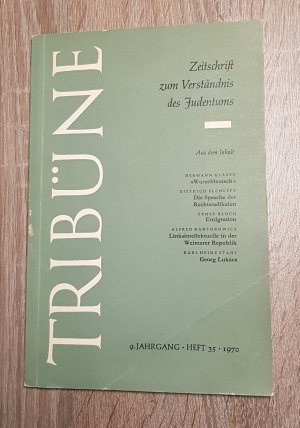 Tribüne Zeitschrift zum Verständnis des Judentums Heft 35 1970