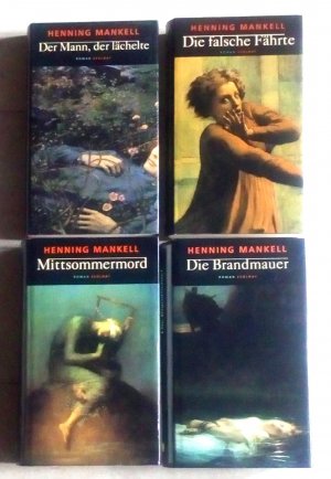 4 X Henning Mankell Bücherpaket - Der Mann, der lächelte + Die falsche Fährte + Die Brandmauer + Mittsommermord