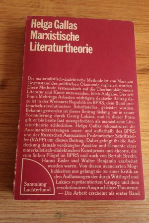 gebrauchtes Buch – Helga Gallas – Marxistische Literaturtheorie