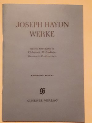 gebrauchtes Buch – Karl Geiringer  – Joseph Haydn Werke:  Orlando Paladino / Dramma Eroicomico (1782)