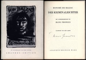 Der Kriminalrichter., Mit 12 Pinselzeichnungen von Hans Fronius. Nachwort von Jorg Lampe. [Signiertes Exemplar].