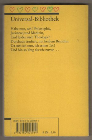 gebrauchtes Buch – Goethe, Johann Wolfgang – Faust - Der Tragödie erster Teil