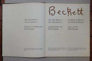 Actes sans paroles 12 Gravures sur linoléum par HM Erhardt. - Akt ohne Worte 12 Linolschnitte von HM Erhardt. - Act Without Words 12 Linol cuty HM Erhardt […]