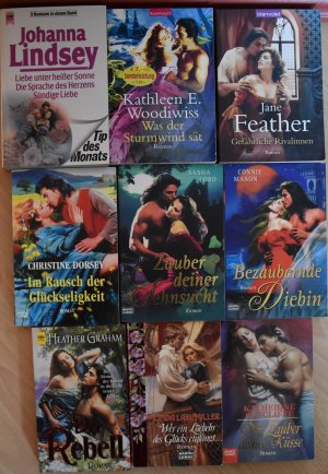 gebrauchtes Buch – Johanna Lindsey, Jane Feather usw – 11 Historische Liebesromane - Liebe unter heißer Sonne - Gefährliche Rivallinen- usw. Paket P102