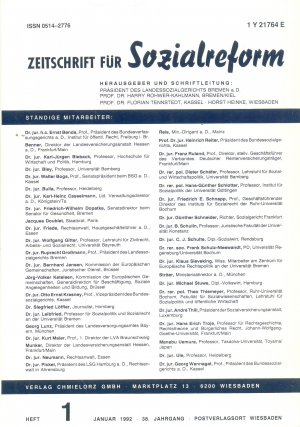 gebrauchtes Buch – Zeitschrift für Sozialreform, 38. Jg. 1992, Heft 1-12, kompletter Jahrgang