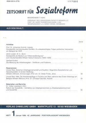 gebrauchtes Buch – Zeitschrift für Sozialreform, 42. Jg. 1996, Heft 1-12, kompletter Jahrgang