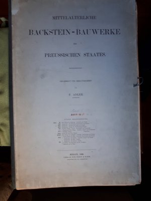 Mittelalterliche Backstein-Bauwerke des Preußischen Staates. Band 2: Die Mark Brandenburg. III. Die Priegnitz. IV. Die Mittelmark (Lieferung 7 und 8)