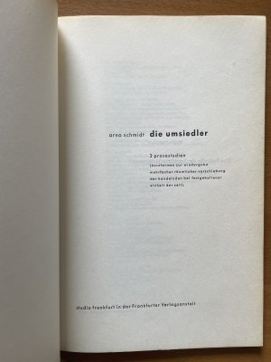 antiquarisches Buch – arno schmidt – die umsiedler