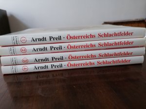 gebrauchtes Buch – Arndt Preil – Österreichs Schlachtfelder. Band 1: Breitenfeld 1631 Lützen 1632 Breitenfeld 1642. Band 2: Kesselsdorf 1745 Lobositz 1756 Kolín 1757 Roßbach 1757 Hochkirch 1758 Maxen 1759 Torgau 1760 Freiberg 1762. Band 3: Austerlitz 1805 Dresden 1813 Kulm 1813 Leipzig 1813. Band 4: Trautenau 1866 Nachod 1866 Skalitz 1866 Königgrätz 1866.