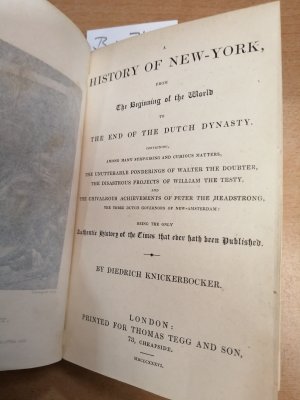 A History of New-York, From The Beginning of the World to The End of the Dutch Dynasty