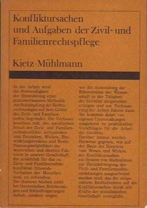 Konfliktursachen und Aufgaben der Zivil- und Familienrechtspflege