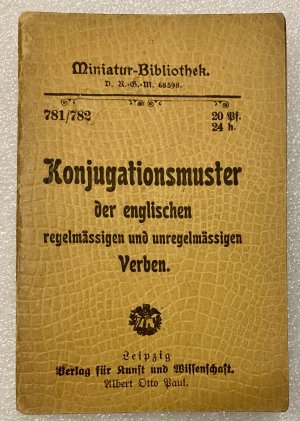 gebrauchtes Buch – Miniatur-Bibliothek 781/782: Konjugationsmuster der englischen regelmäßigen u. unregelmäßigen Verben