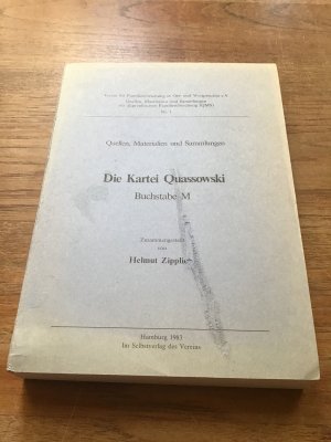 Die Kartei Quassowski. Buchstabe M. Quellen Materialien und Sammlungen