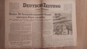 Deutsche Zeitung in den Niederlanden. Jahrgang 2, Nummer 111. Amsterdam Dienstag, 23. September 1941 (Bisher 50 Sowjetdivsionen im Kessel ostwärts Kiew […]