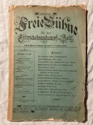 Der Sohn - Erstdruck 1892 in Probeheft der FREIE BÜHNE