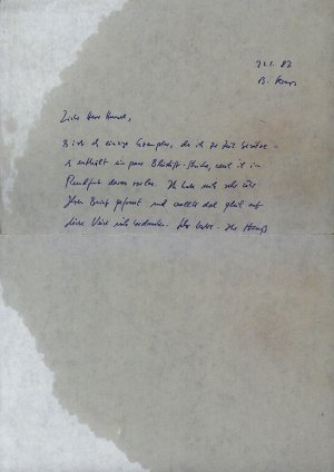 Handschriftlicher Brief mit Unterschrift., (Botho Strauß, geb. 02.12.1944 in Naumburg, deutscher Schriftsteller und Dramatiker. 1987 erhielt er den Bayerischen […]