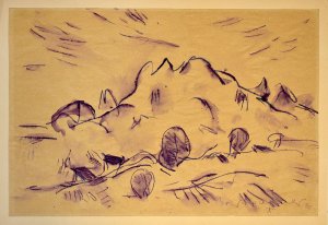 Landschaft. [19]20. [Signierte Original-Zeichnung, Aquarell / signed original drawing, watercolor].