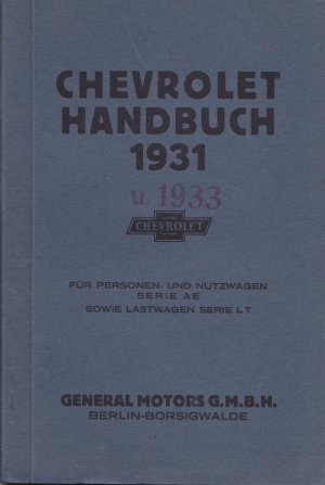 Chevrolet Handbuch 1931