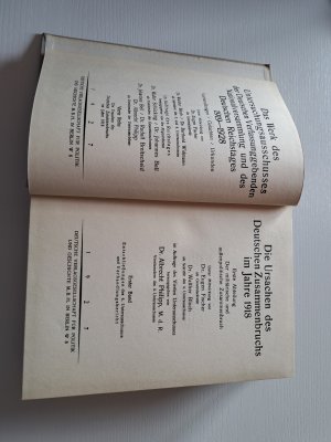 gebrauchtes Buch – Diverse – Die Ursachen des Deutschen Zusammenbruchs im Jahre 1918, Erste  Abteilung Band 1.