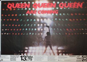 Queen, Freddy Mercury, Poster, Plakat, Concert, Live, Tour, 1979, Stuttgart