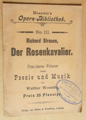 gebrauchtes Buch – Richard Strauss – Der Rosenkavalier