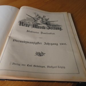 Neue Musik-Zeitung. Illustriertes Familienblatt. 24. Jahrgang 1903. gebundene Ausgabe, ua. zeitgenössiche Werbung