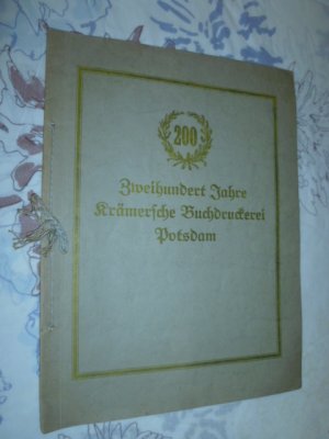 200 Jahre Krämersche Buchdruckerei Potsdam 1922