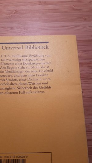 gebrauchtes Buch – Hoffmann, E. T – Das Fräulein von Scuderi - Erzählung aus dem Zeitalter Ludwig des Vierzehnten