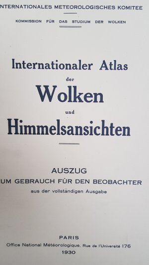 Internationaler Atlas der Wolken und Himmelsansichten