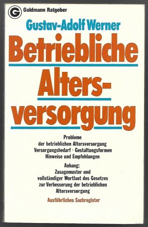 gebrauchtes Buch – Werner, Gustav Adolf – Betriebliche Altersversorgung