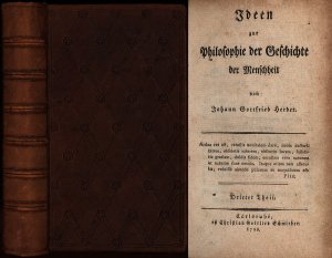 Ideen zur Philosophie der Geschichte der Menschheit. Band 3 (von 4). [Handeinband, Ganzleder].