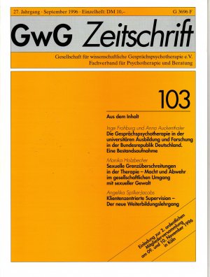 GwG - Psychotherapie und Beratung - Heft 103/1996